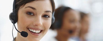 Cute business customer service woman smiling